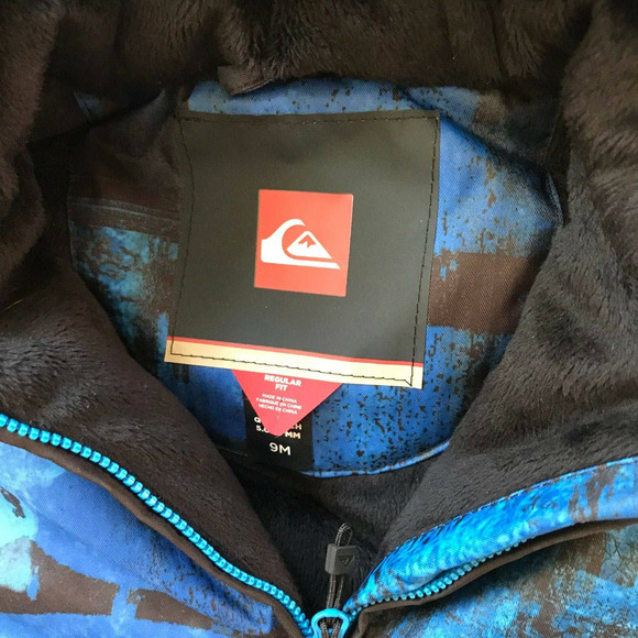 Quiksilver Boys‎ Snowsuit 9 Months Black Blue Bunting Fleece Cozy Runs Big NEW - Picture 5 of 8